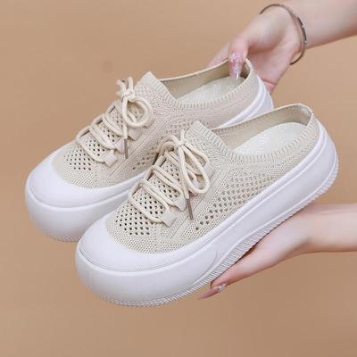 Новая дышащая повседневная женская обувь Feizi с мягкой подошвой, универсальные женские полушлепанцы и прочные туфли