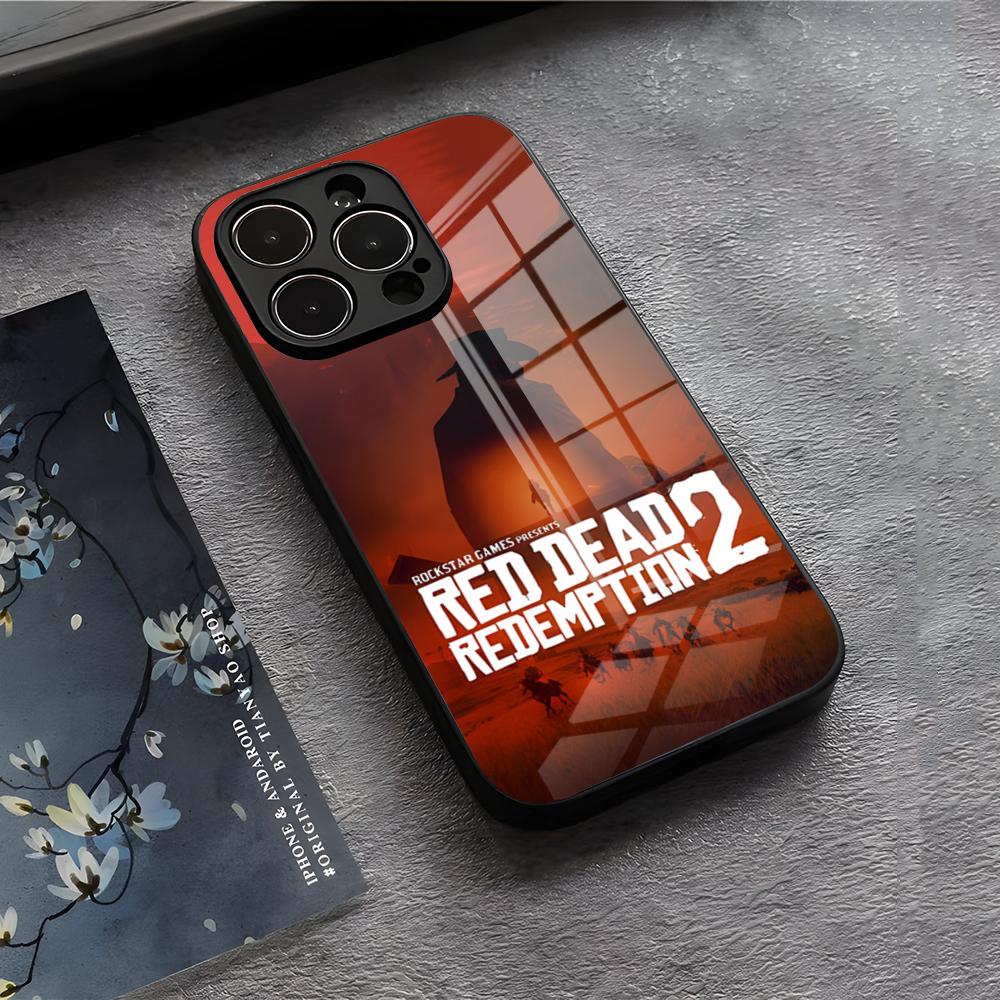 R-Red Dead R-Redemption Чехол для телефона Для IPhone 17 Air 16 E Pro Max 15 14 13 Mini 12 Pro 11 Max Plus Черная стеклянная крышка
