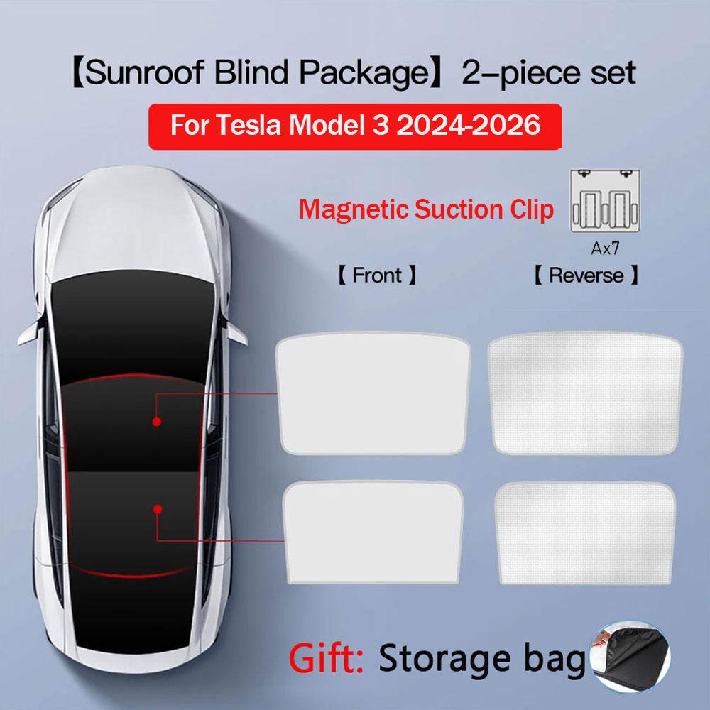 cfseh5 2026 For Tesla Model Y Juniper Sunshade Magnetic Suction Clip Sunroof honeycomb Sunshades Model 3 Highland Skylight Accessory