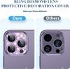 2 шт. Защитное стекло для объектива камеры для iPhone 16 11 12 13 Pro Max 15 Pro Max Алмазное металлическое защитное стекло для IPhone 16 14 Plus Стекло для объектива