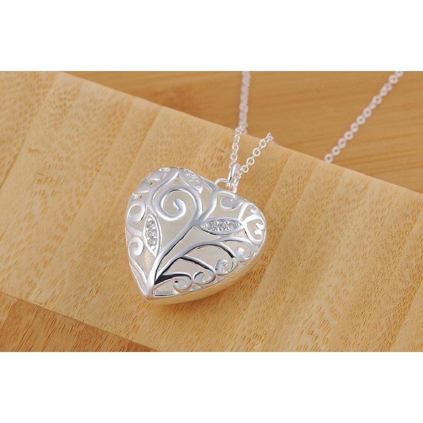 Fashion 925 Sterling Silver 18-24 Inches 30MM Heart Necklace For Charm Women Wedding Gift Jewelry Party Wholesale