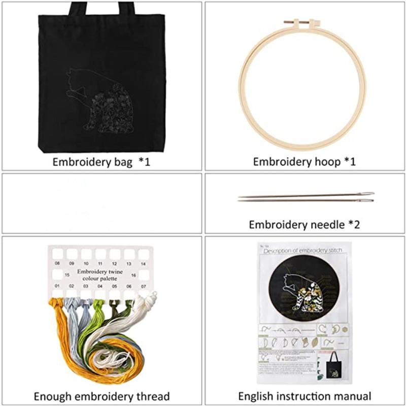 Водорастворимая печать, хлопковая холщовая сумка, материал для вышивки крестиком, посылка для начинающих (мешок