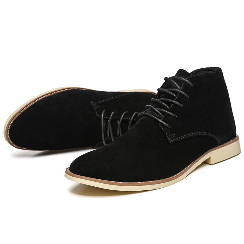 Autumn Men's High Top Casual Shoes Frosted Soft Bottom Leisure Boots Ankle Boots Fashion Sneakers Comfortable Walking