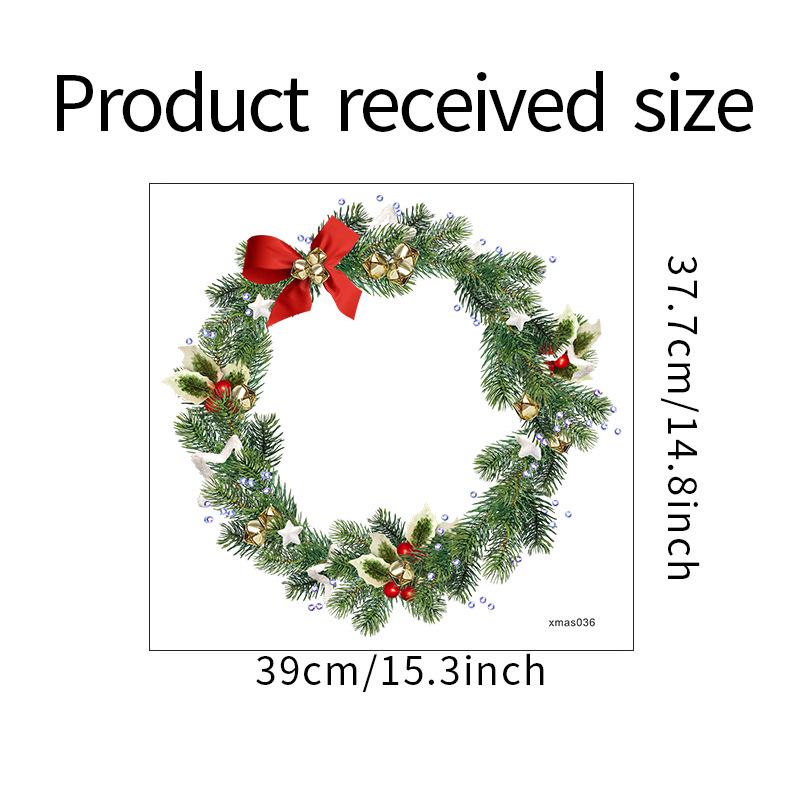 Santa Claus Christmas Wreath Window Wall Sticker