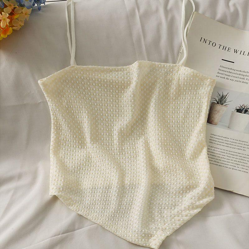 Летний короткий топ в клетку с открытым пупком, женский новый стиль, милый жилет внутри