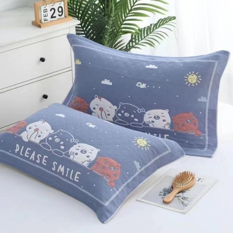 Yiwenwo Нескользящая Хлопковая Марлевая Наволочка Extra Large с Фиксирующими Ремешками для Студентов и Взрослых