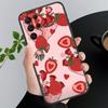 Phone Case For Samsung A17 A55 A16 A56 A35 A15 A53 A54 A33 A34 A25 A05S A52 A52S A07 A26 A06 Strawberry Cat Cartoon