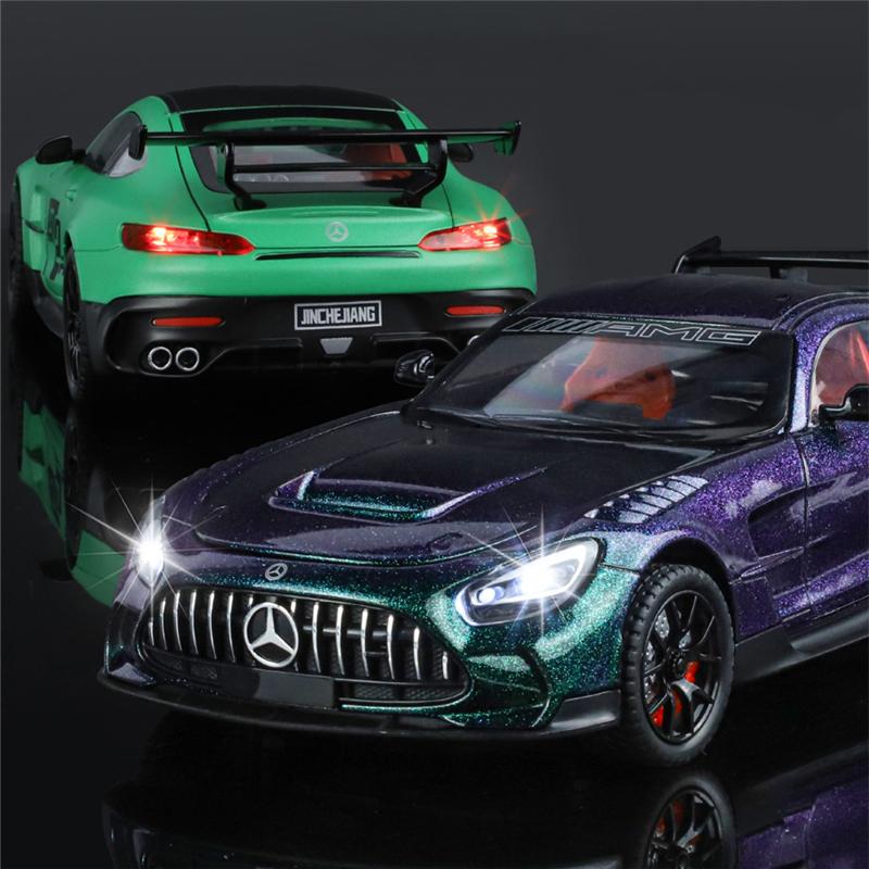 1/24 Benzs-GT GTR Alloy Sports Car Model Diecast & Toy Vehicles Metal Racing Car Model High Simulation Sound and Light Kids Gift