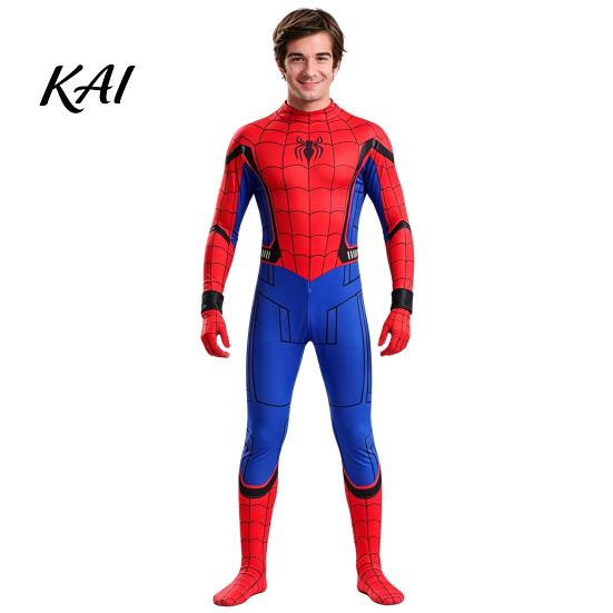 Halloween Party Outfit Spider Hero Full Bodysuit with Mask, Coverage Zentai Costume for Kids Adults, Stretchy Cosplay Fancy Dress Masquerade