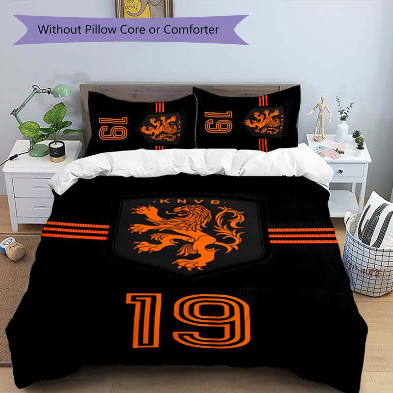 3pcs Football club logo pattern bedding set duvet cover set includes duvet cover &pillowcases,perfect all season bedroom decoration&gift