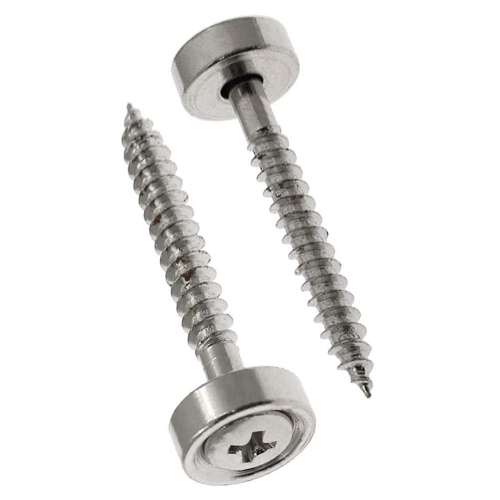 4PCS Metal Guitar Neck Mounting Screws Silver Guitar Neck Joint Ferrules Electric Guitar