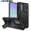 KEYSION Противоударный магнитный чехол для Samsung A56 5G A36 5G со сдвижной защитой камеры и подставкой, задняя крышка для телефона Galaxy A16 4G 5G
