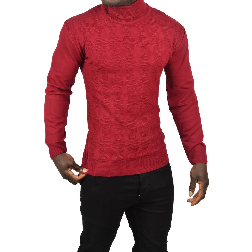 DeepSEA Slim Fit Diamond Patterned Full Turtleneck Knitwear Водолазка свитер 2505507