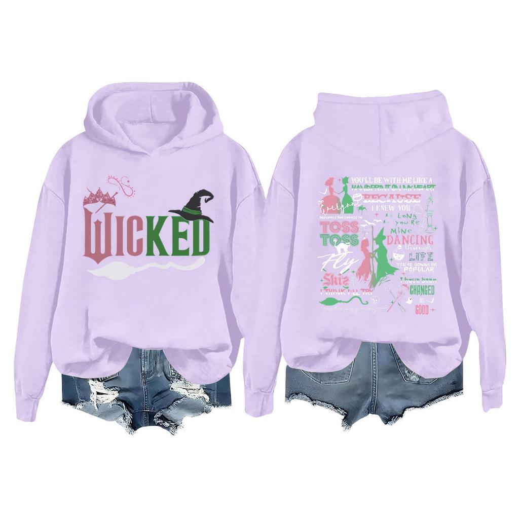 Женская повседневная толстовка с длинным рукавом и принтом Bad Witch