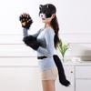Faux Fur Cat Fox Maque Tail And Paw Gloves Set Handmade Furry Animal Therian Kit Masquerade Halloween Party Cosplay Costume Accessory