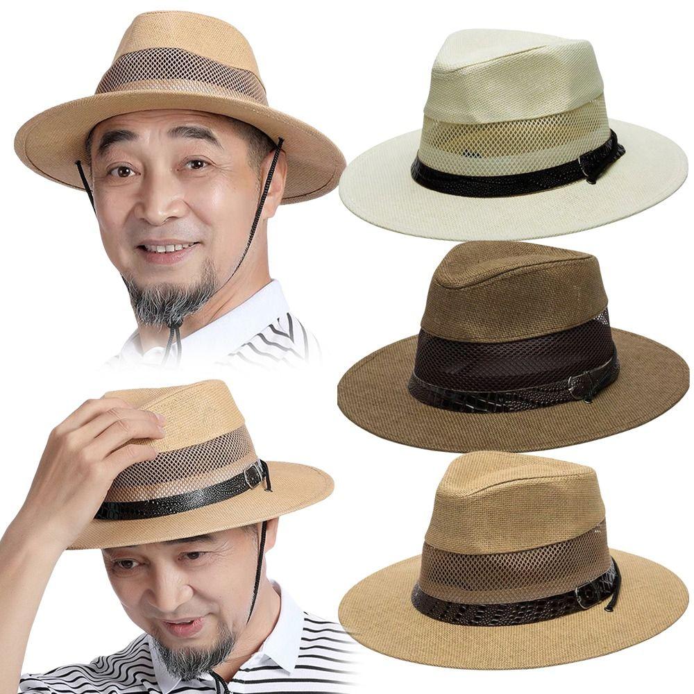 Mesh Sun Hat Breathable Straw Hat New Cowgirl Cap  Outdoor