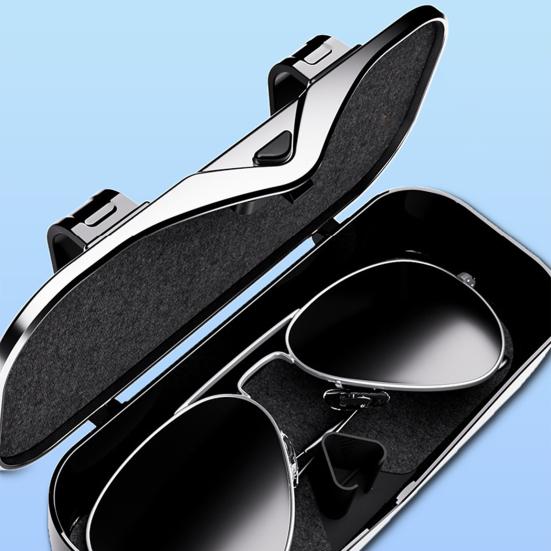 Car Sunglasses Holder Visor Clip Hard Shell Glasses Storage Box Auto Eyeglasses Organizer Sun Visor Sunglasses Case Easy Install Car Glasses Bracket