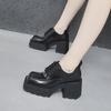 Women's Chunky Platform Heel Loafers - 2025 Autumn British Style, Height-Enhancing, Versatile High-Heeled Leather Shoes