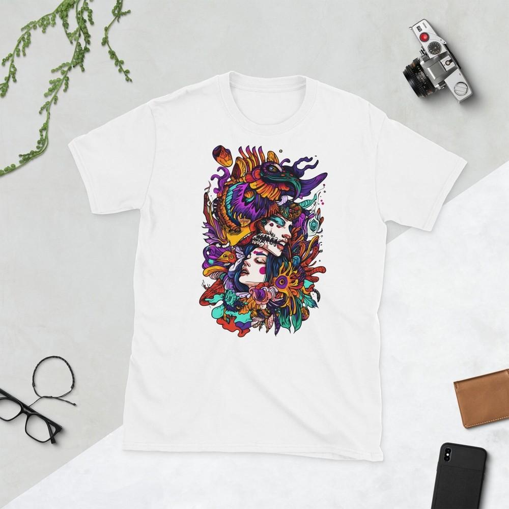 Unisex ArtisticGraphi c Tee – Vibrant Nature & Fantasy Design – Bold Short-#31 Unisex T-Shirt
