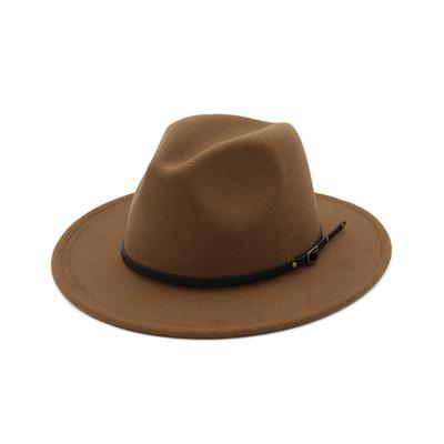 Женская шерстяная шляпа Outback, панамская шляпа, широкая женская шляпа Fedora с пряжкой на ремне