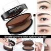 Double-layer Two-color Lazy Seal Eyebrow Powder Waterproof and Sweat-proof Beginner Eyebrow Drawing