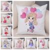 Children's Room Sofa Home Pillowcase Cute Cartoon Girl and Cat Decoration Animal Cushion Cover