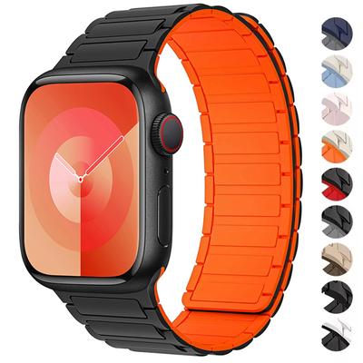 Для Apple Watch Band 46 мм 42 мм 45 мм 44 мм 40 мм 49 мм 41 мм 38 мм силиконовый магнитный браслет iWatch Series 10 9 8 7 Se Ultra 2 ремешок