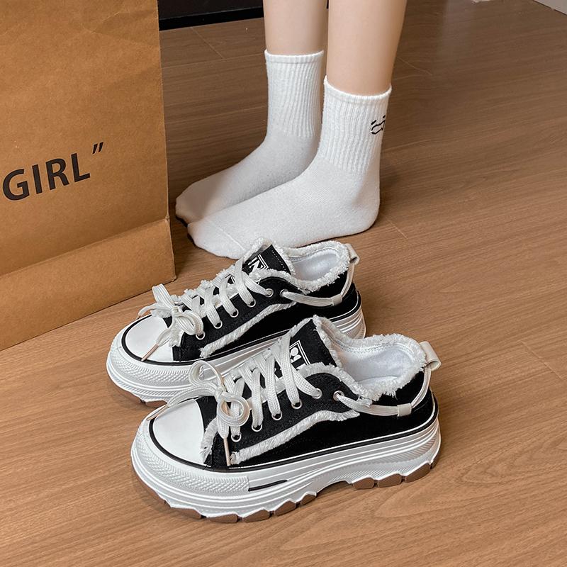 Fashion New Style Thick Soled Retro Small White Shoes Women's Korean Trend Versatile Casual Shoes Outdoor Street Party Sports Shoes