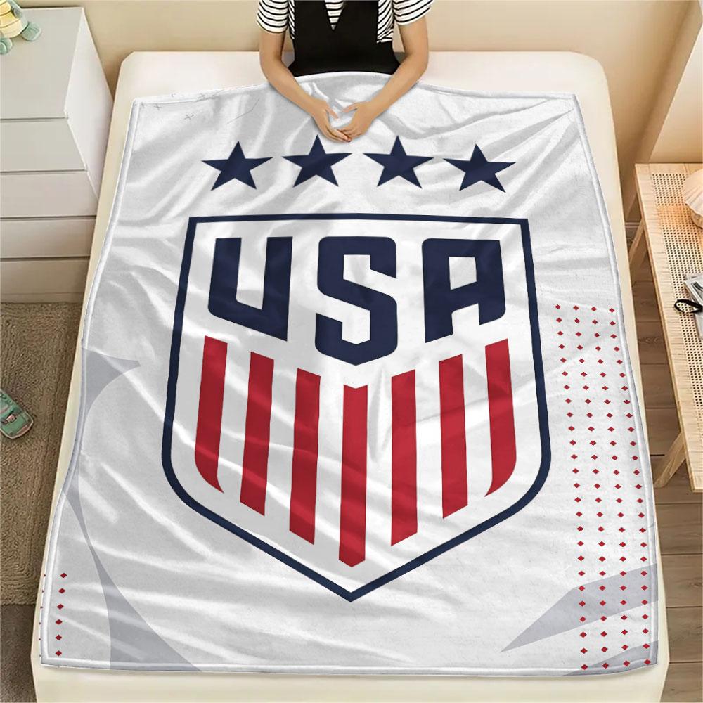 USA football Printed Flannel Blanket, soft throw for bedroom sofa, washable,soccer fan merchandise, great gift.