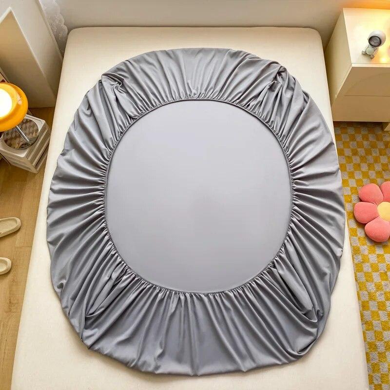 Washed Cotton Fitted Sheet Non Slip Durable Mattress Cover for Home Bedroom Solid Color Bed Cover 140/160/200cm Soft Bedspreads