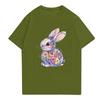 Women's Fashion Round Neck Short Sleeve T-Shirt Easter Printed Casual Top