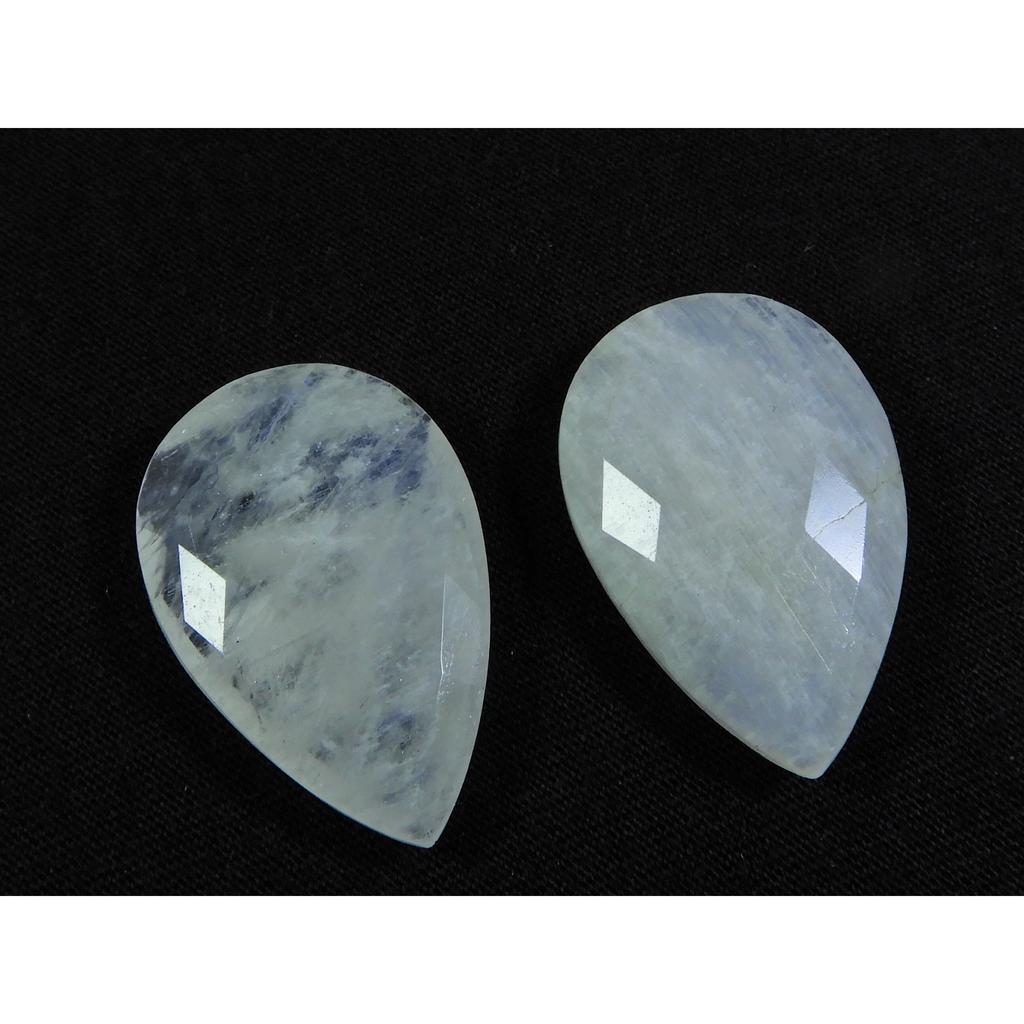 20X30 ММ Натуральный Радужный Лунный Камень Шахматная Огранка Груша Свободный Драгоценный Камень 2 Шт. Лот RML-880