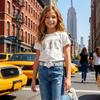 3 Pack Girls Belts Silver Glitter Star Heart Buckle Adjustable PU Leather 0.8 Inch Thin