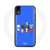 Case for Iphone XS BTS BT21 Tata Chimmy Cooky Rj Koya Shooky And Mang Play Music Blue Background