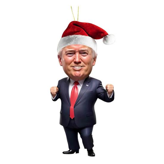 Рождественское украшение Трампа 2D акриловое зеркало заднего вида автомобиля подвеска мультфильм Трамп рождественская елка украшение для двери рюкзака