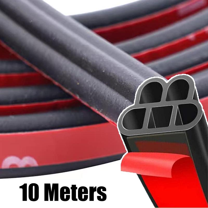 5/10 метров Резиновые уплотнительные полосы для дверей автомобиля Двухслойные уплотнительные наклейки Звукоизоляция Уплотнение Автомобильные наружные аксессуары Оптом