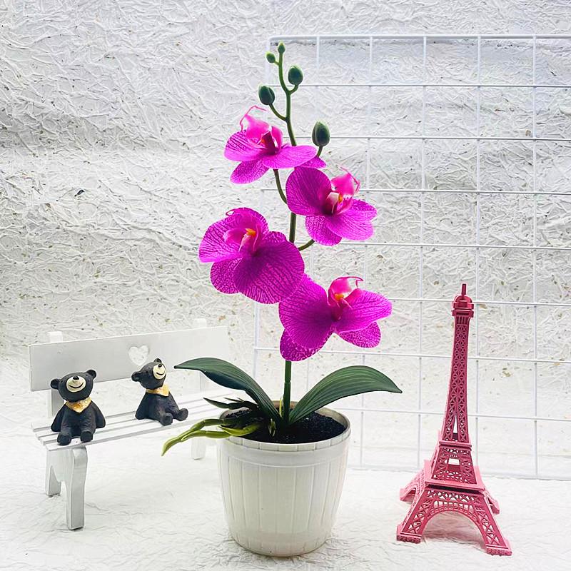 Phalaenopsis Faux Flower Arrangement With Injection Molded Craft For House Decoration And Gift