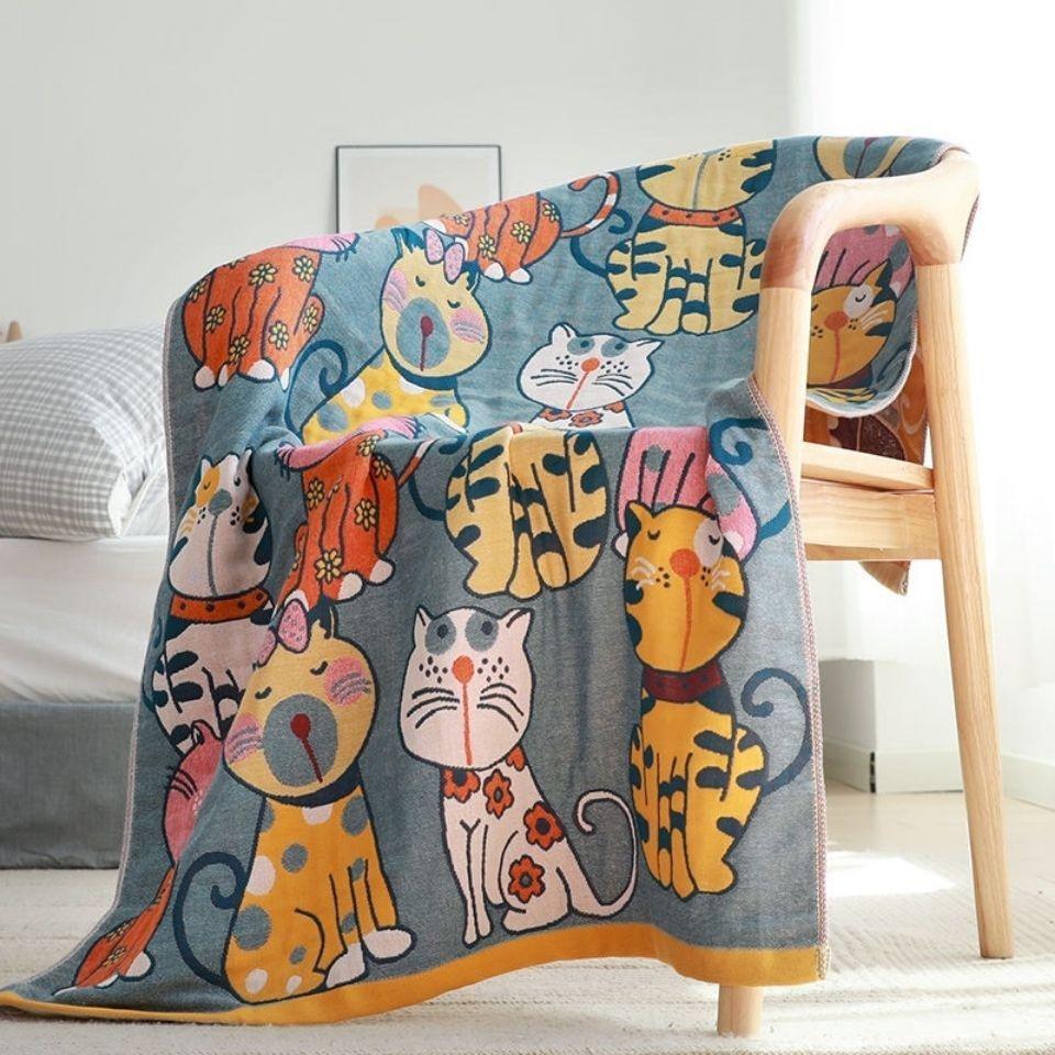 Extra Large Cotton Gauze Cartoon Bath Towel - Soft, Quick-Drying for Adults & Kids