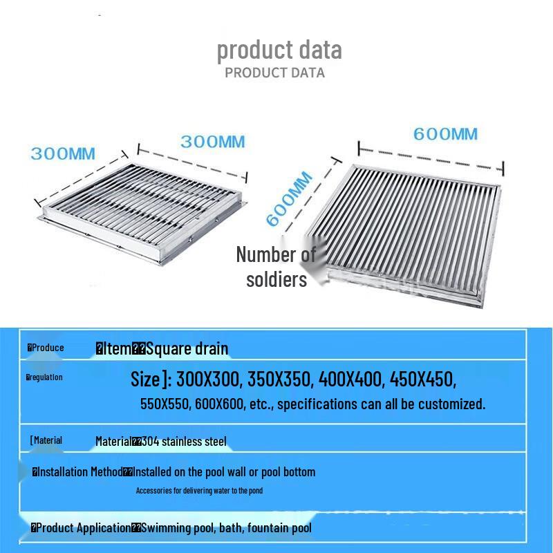 Stainless Steel Swimming Pool Main Drain