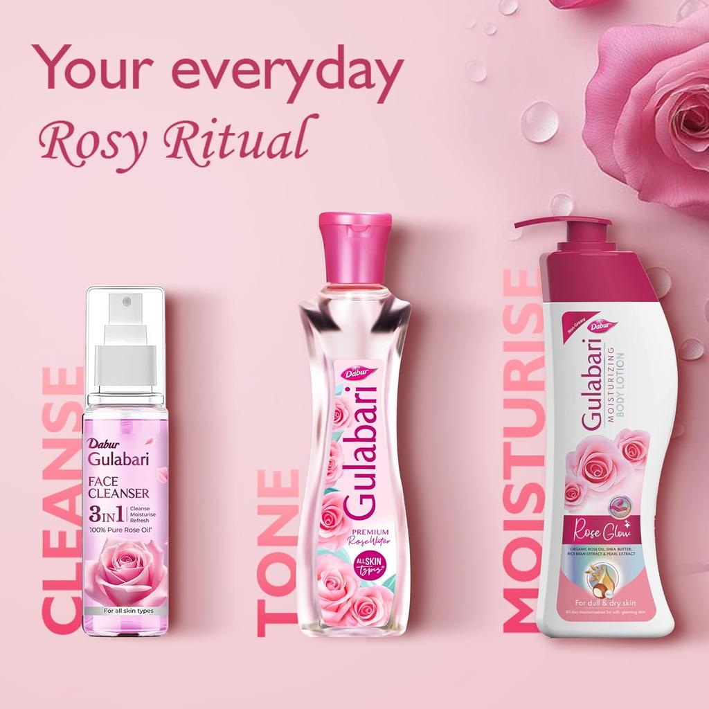Dabur 4 x Очищающее средство для лица Gulabari Rose Glow 100 мл Нежный увлажняющий тоник для всех типов кожи