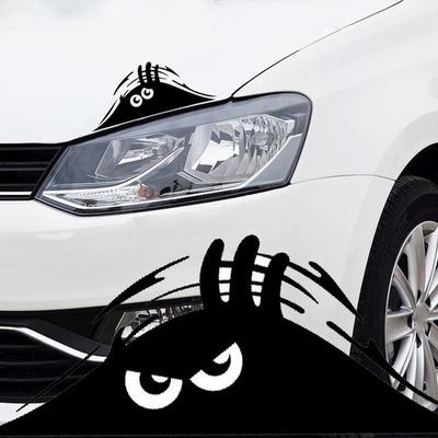 Забавные наклейки на автомобиль Peeking Monster, украшающие улыбку, гнев, водонепроницаемые самоклеящиеся модные наклейки для автомобильного стайлинга, аксессуары