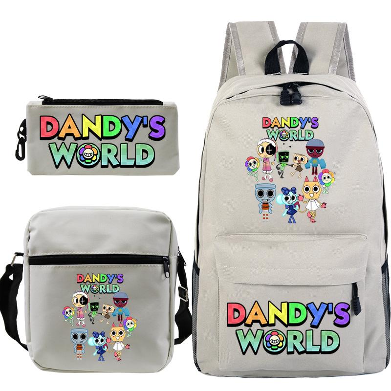 Dandy'S World Printed Fashion Children'S Pencil Case Messenger Bag Three-Piece Set Primary And Secondary School Bag