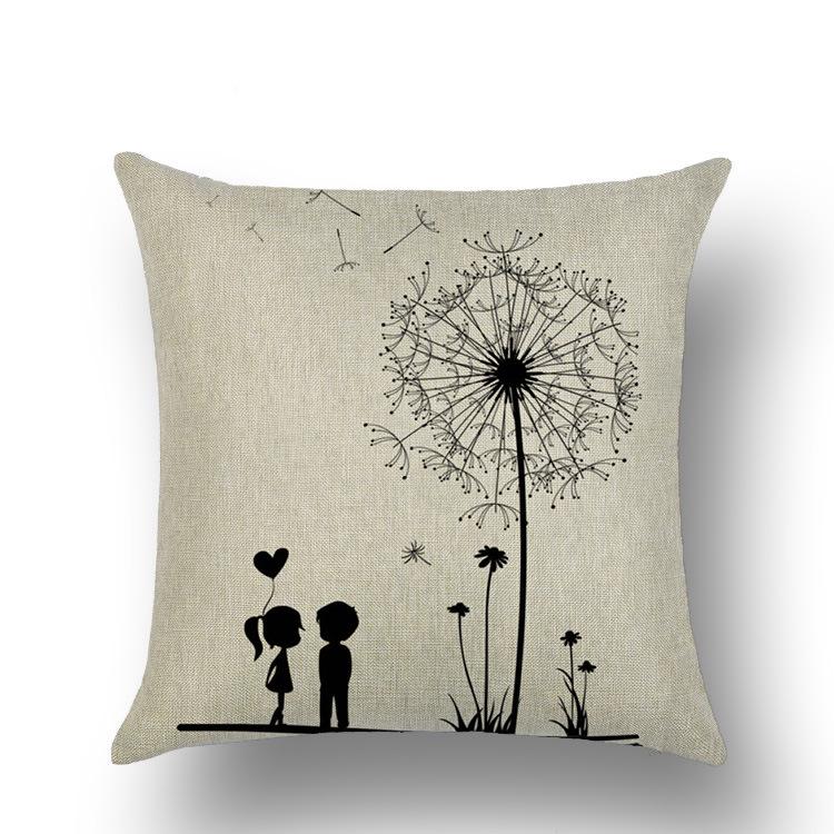 Одуванчик Лен Хлопок Лен Наволочка Диван Офис Автомобильная Наволочка Премиум Прочное Качество Полезная Практичная