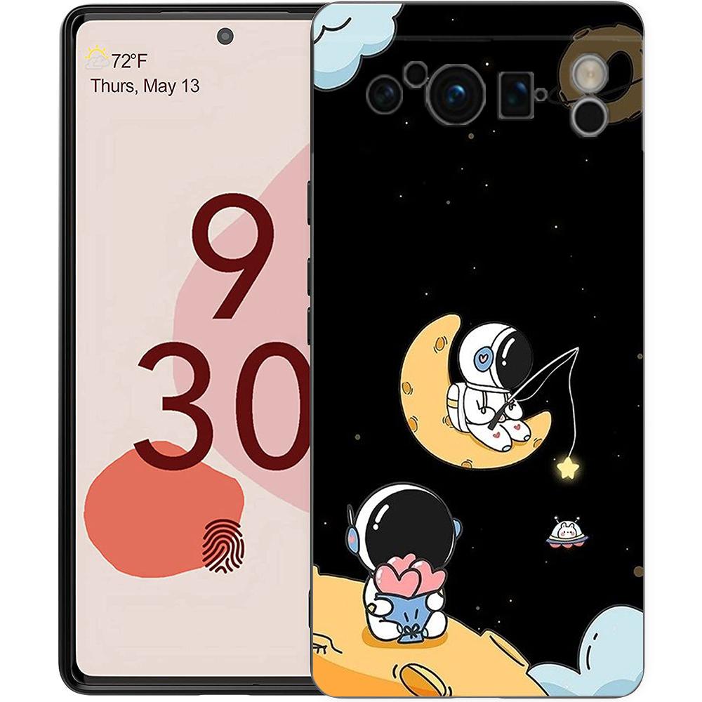 Чехол для телефона Google Pixel 10 Pro Pixel 9 Pro XL TPU Чехол Pixel 8 Pro 9A 8A 7A 7 6A 6 Pro Мягкая Обложка Милый Астронавт
