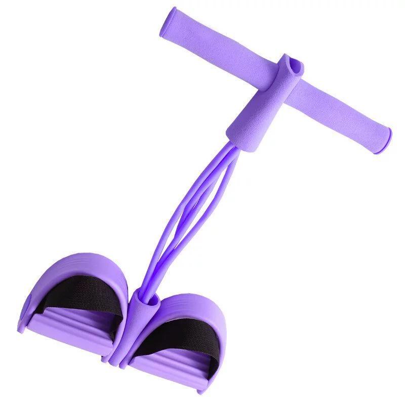 Многофункциональная фитнес-педаль для ног с 6 эспандерами для приседаний, тонизирования живота и упражнений для рук