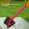 Cleaning Brush 3-in-1 Grill Scrubbing Brush Sponge Greasy Dirt Shovel with Hanging Hole Kitchen Long Handle Brush BBQ Tool