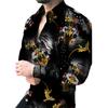 3D Gecko Printed Trendy Printed Men's Long-sleeved Shirt