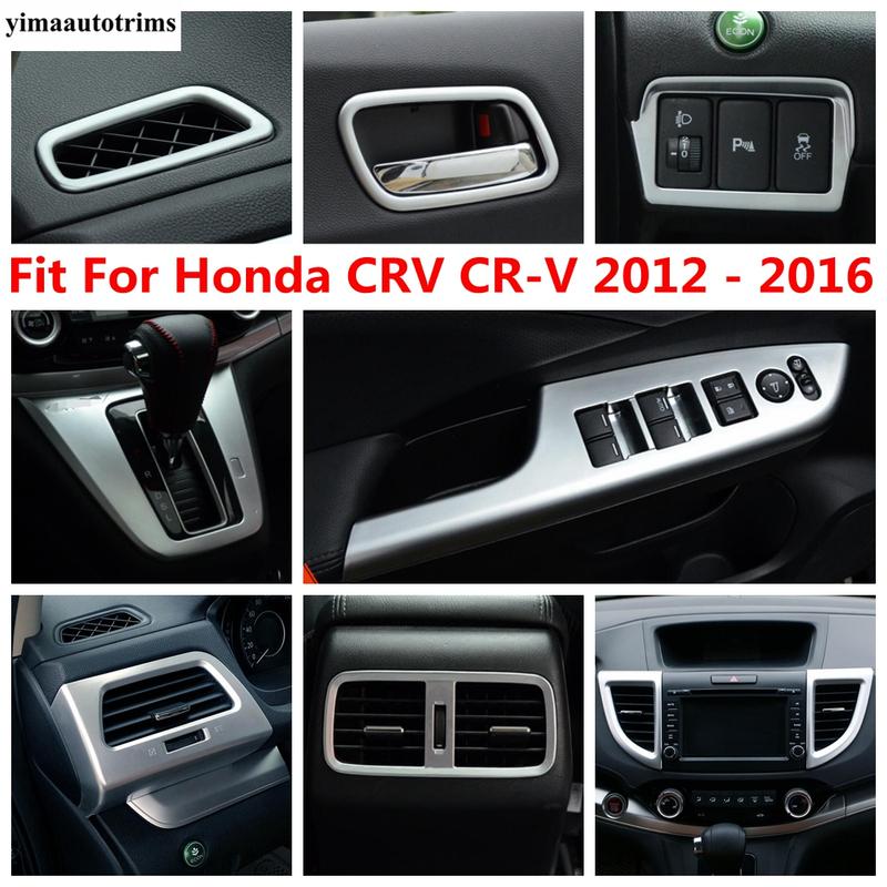 Gear Shift Panel / Window Lift / Middle AC Air Vent / Pillar A Speaker Cover Trim ABS Accessories For Honda CRV CR-V 2012 - 2016