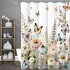 Шторка для душа с рисунком «Цветок бабочки» с крючками - Полиэстер, Декор для ванной комнаты