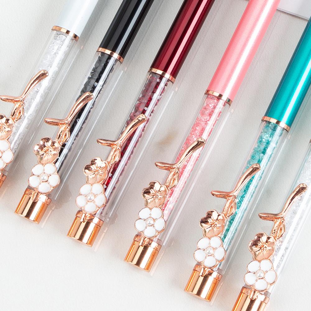 1 шт. шариковая ручка Lytwtw's Flow Oil Flower Wedding Metal Copper Quicksand Pen Office School Канцелярские принадлежности Rose Gold Gift